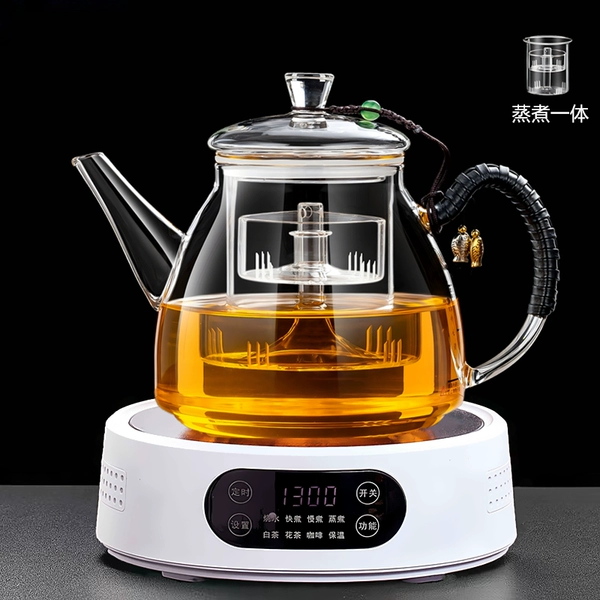 [25G白色+禅意祥林壶B（蒸煮双胆）1300ML]