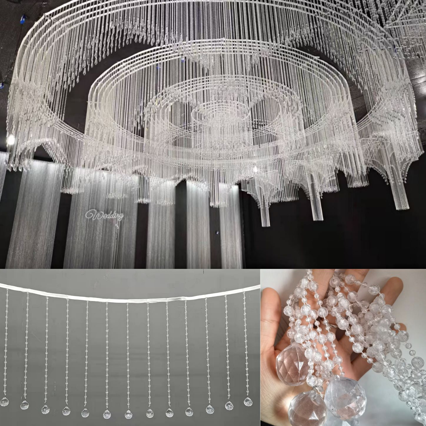 New Wedding Bead Curtain Props, Aerial Crystal Ceiling Decoration, Pineapple Bead String Partition Curtain, Imitation Crystal Wedding Hall