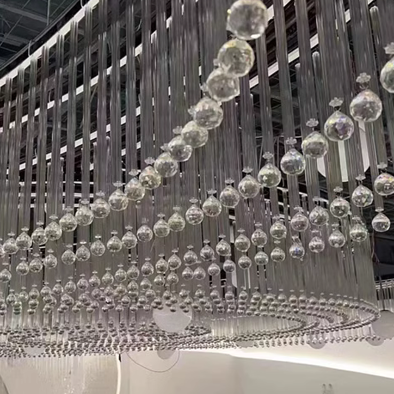 Wedding Props Plum Blossom Tube Glass Rod Crystal Lamp Crystal Bead Curtain Hollow Tube Pineapple Bead Wedding Hall Ceiling Decoration