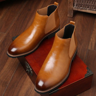 Chelsea Boots Men Winter Shoes Black Leather Boots Footwear