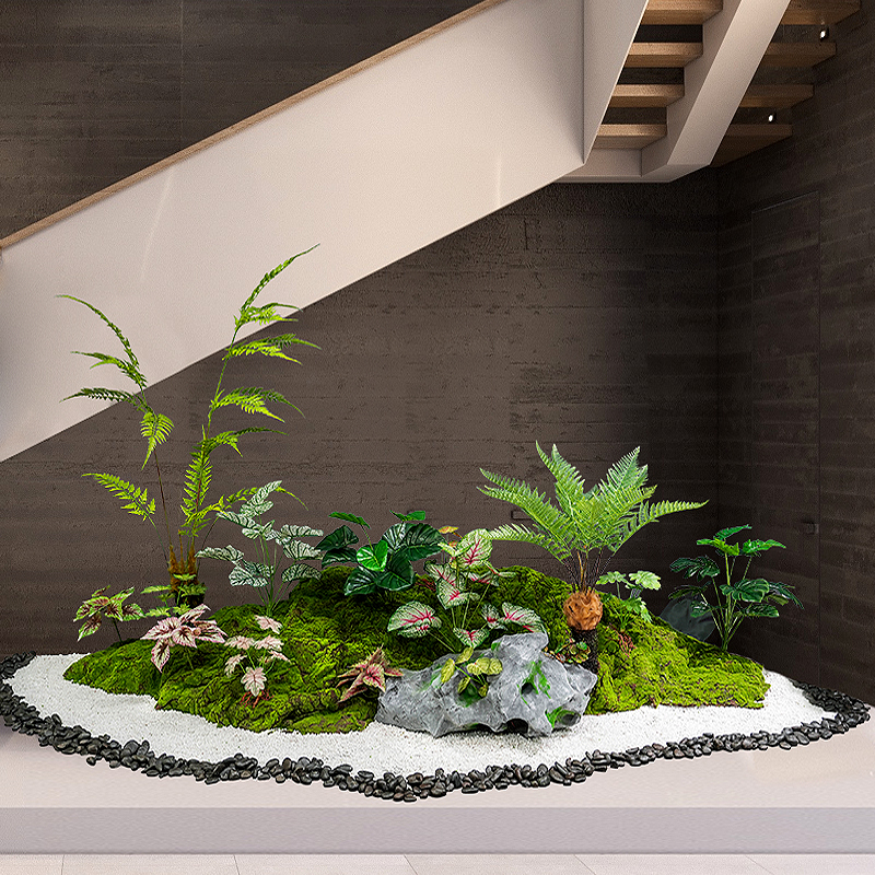 Simulated Small Plant Decorations for Indoor Landscaping, Bionic Flowers and Green Plants, Green Radish, Living Room Desktop, Home Green Plant Decoration