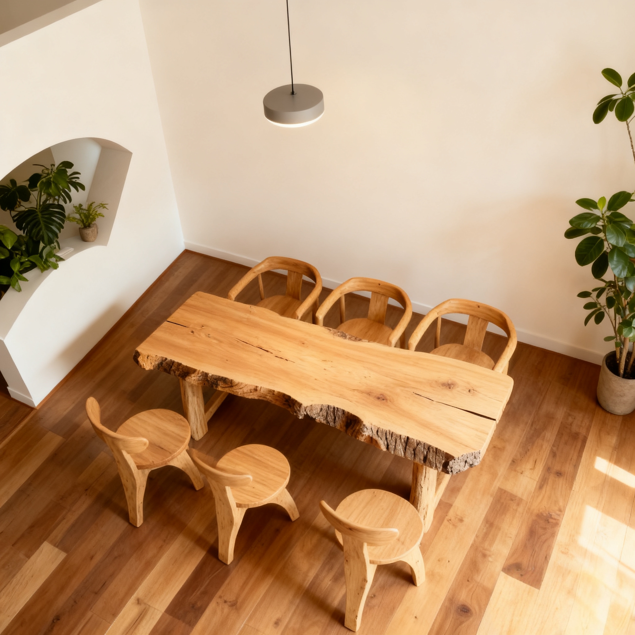 Prosperous and Luxurious Natural Wabi-Sabi Style Pure Solid Wood Vintage Distressed Dining Table, Chairs, Sideboard, Dining Room Home Furniture