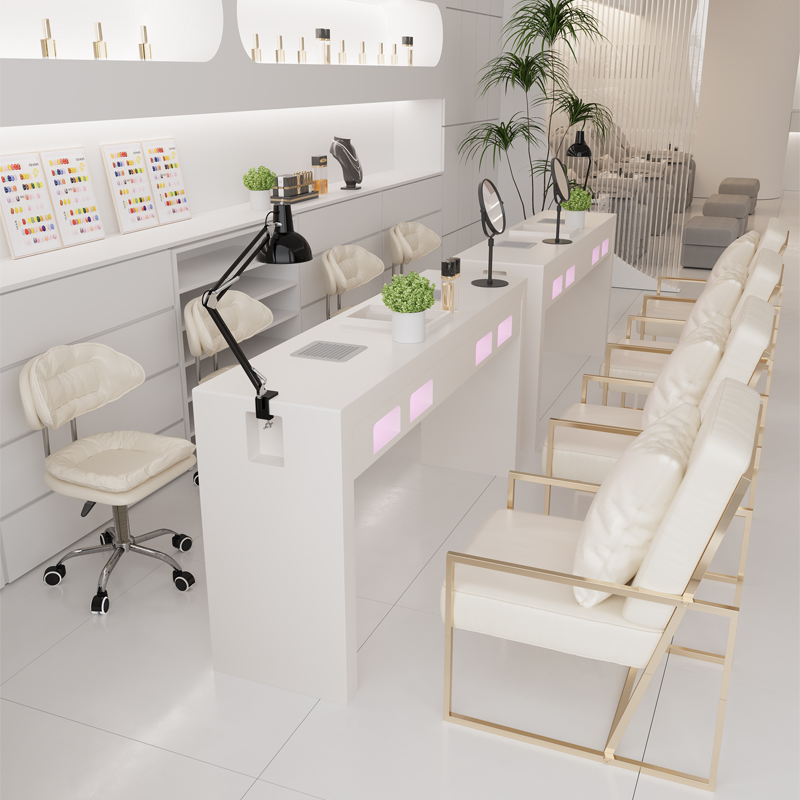 Zhongmin Shangpin Cream Style Manicure Table and Chair Set Japanese Vacuum Cleaner Manicure Table with Lamp Socket Manicure Table