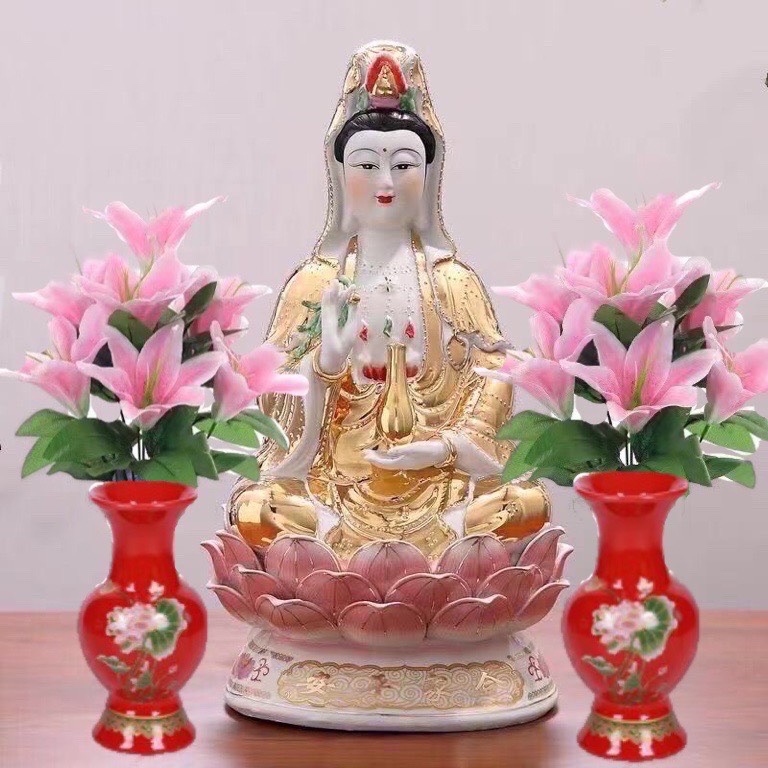 Hoa huệ hồng nhạt 2 bó/chai gốm đỏ 2 chiếc