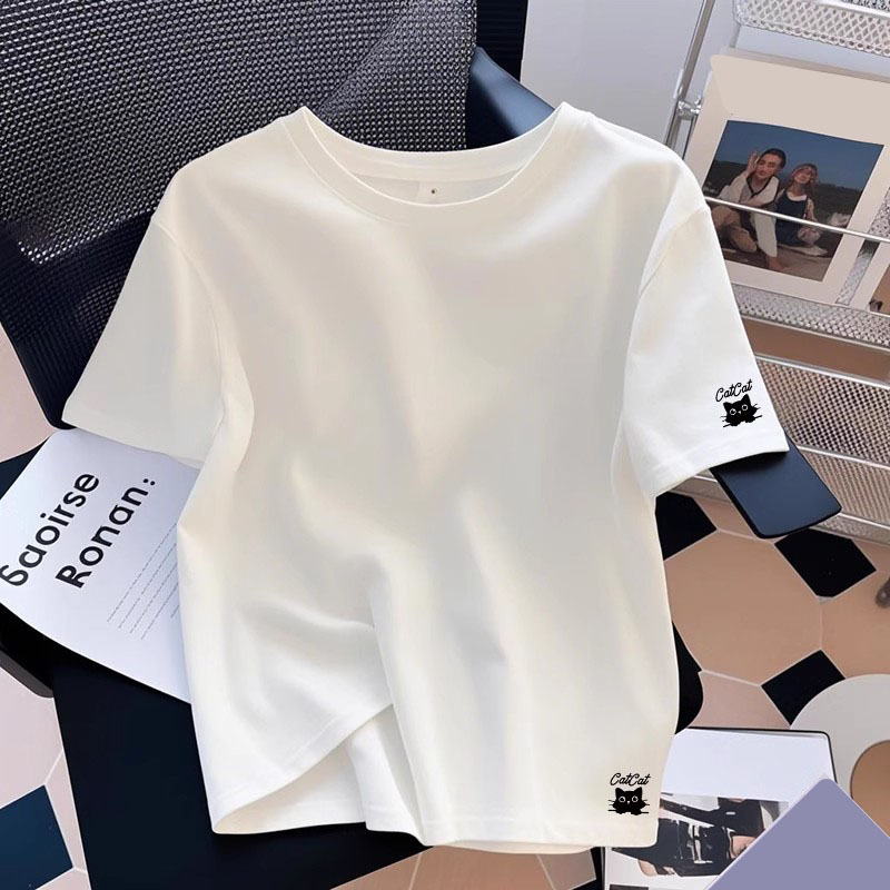 Overseas Withdrawal~ Limited-Time Clearance Sale, Basic Regular Shoulder Casual Versatile Design Women's Pure Cotton Short-Sleeve T-Shirt with Cartoon Print