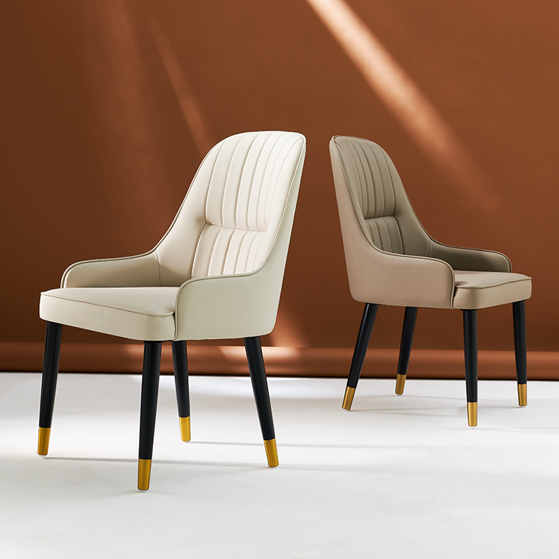 Light Luxury Solid Wood Dining Chair Internet Celebrity High-End Chair Modern Simple Home Leisure Commercial Restaurant High Back Chair