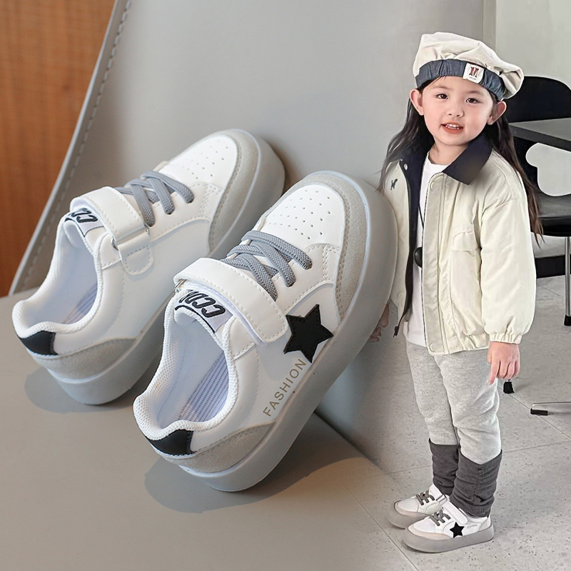 Baby Shoes for Spring and Autumn, Boys' Soft-Soled Non-Slip Toddler Shoes, Children's Single Shoes, Girls' Little White Shoes, Winter Fleece-Lined