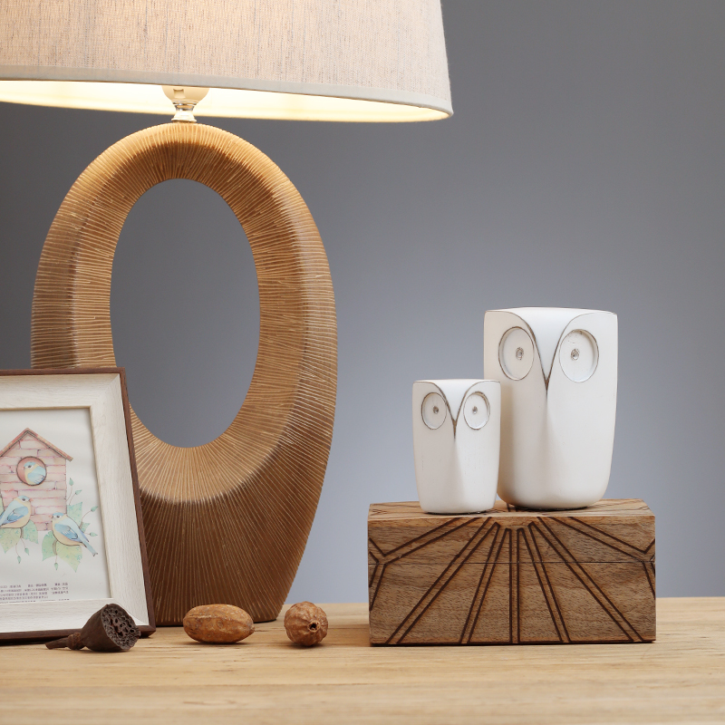 Cute Abstract Owl Figurine for Living Room Tv Cabinet, Entryway, Wine Cabinet, Bay Window, Creative Resin Home Decoration