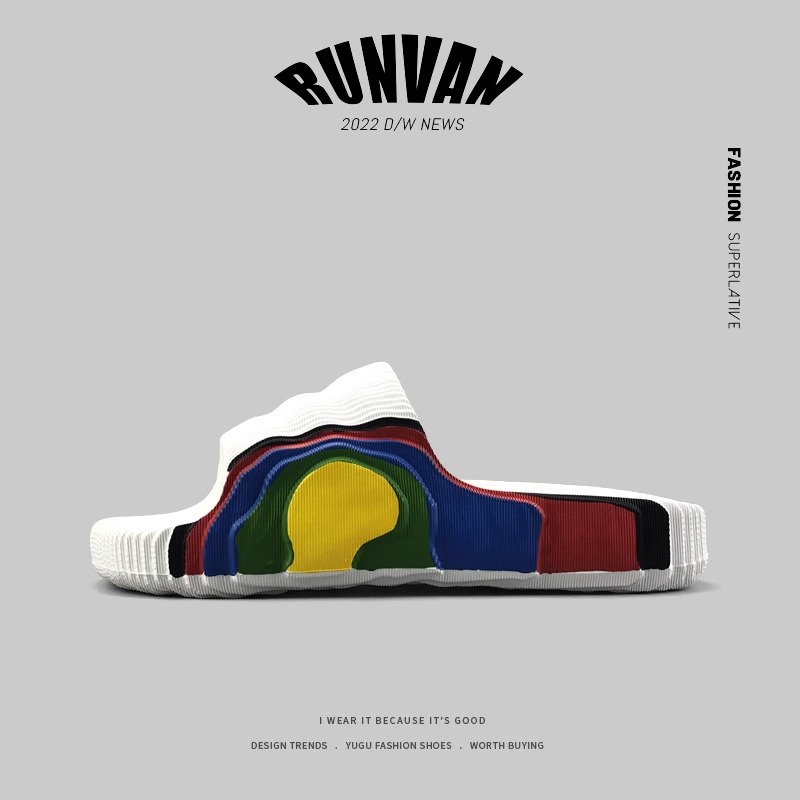 Slippers Men's Summer Sports Outer Wear High-End soft sole Trendy Brand Couples Outdoor Youth Outdoor Large Size National Trend