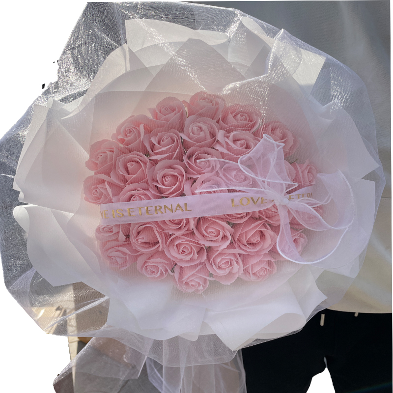 【멍가든】핑크 스노우 마운틴 장미 33송이 꽃다발