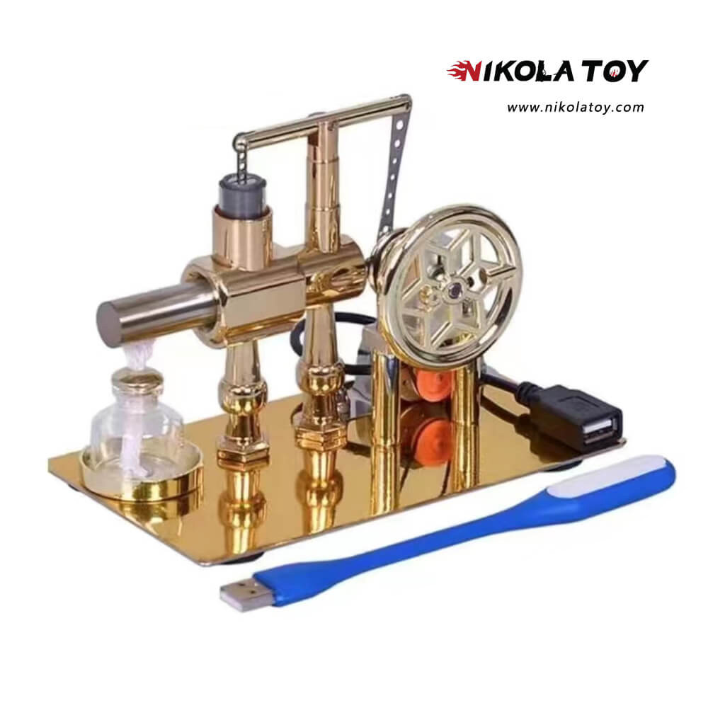Nikolatoy Single-Cylinder Stirling Engine Model Power Generation Device External Combustion Heat Engine Model Toy