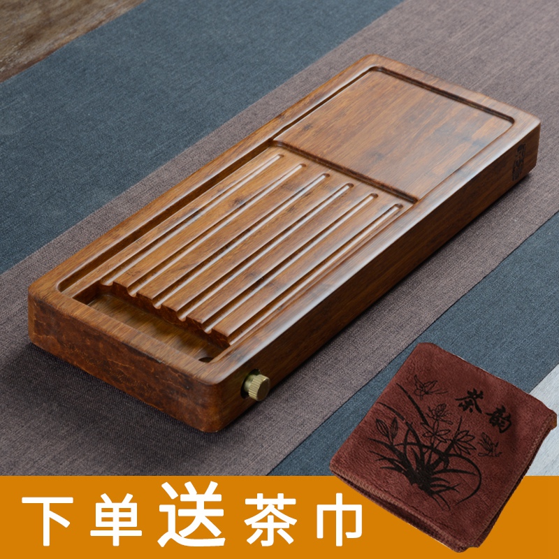 Solid Wood Small Tea Tray Kung Fu Tea Set Heavy Bamboo Dry Tea Brewing Table Home Office Drainage Tea Tray Tea Ceremony Kung Fu Tea Set