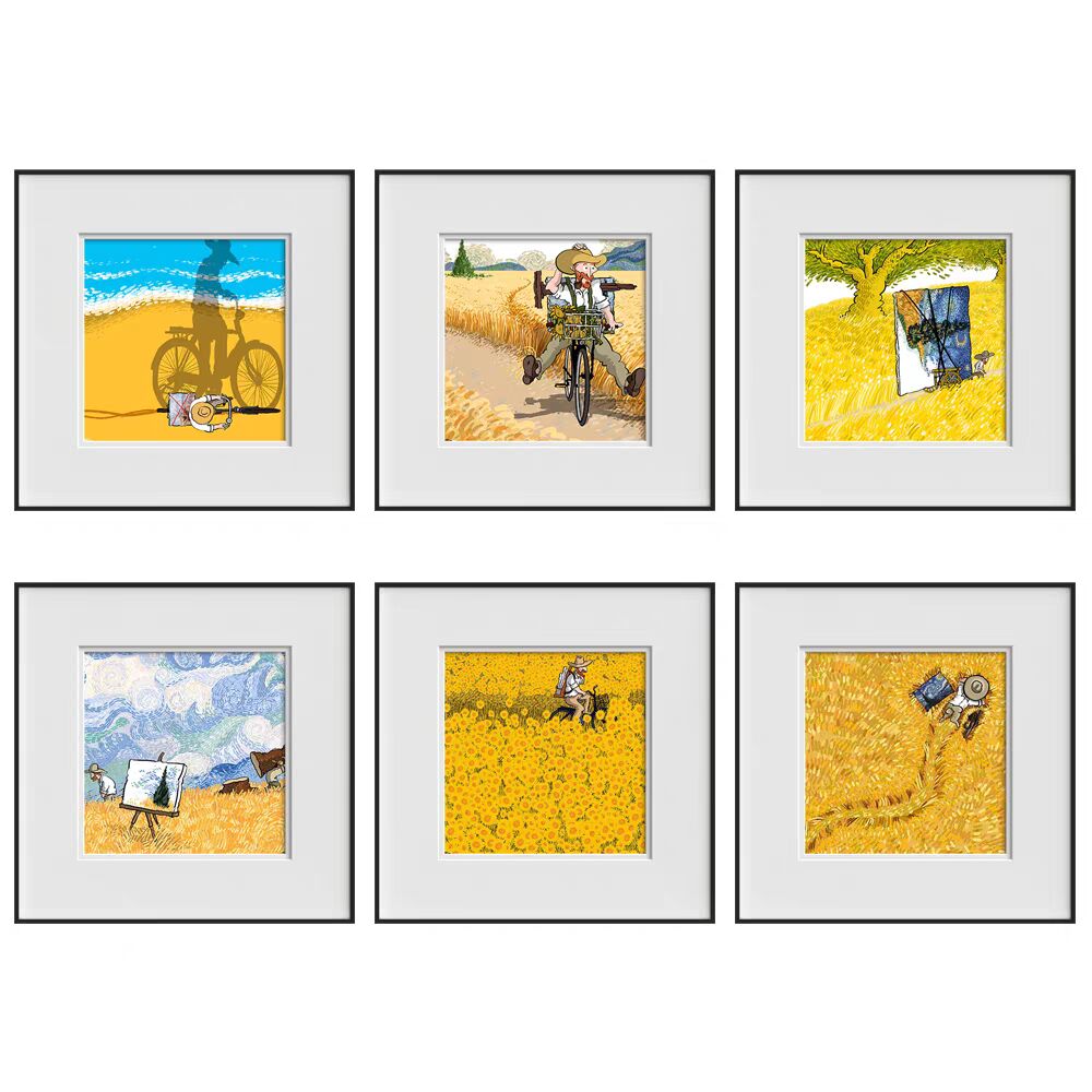 Master Canon Art Hanging Painting Living Room Minimalist Cream Wind Decorative Painting Van Gogh Sunflower Restaurant Study Mural