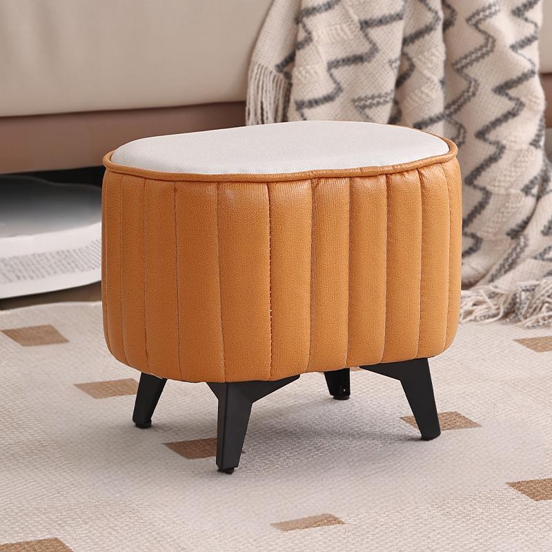Small Stool, Home Living Room Sofa Stool, Creative Solid Wood Bench, Doorway Shoe Changing Stool, Low Stool, Coffee Table, Small Round Stool, Leather Stool