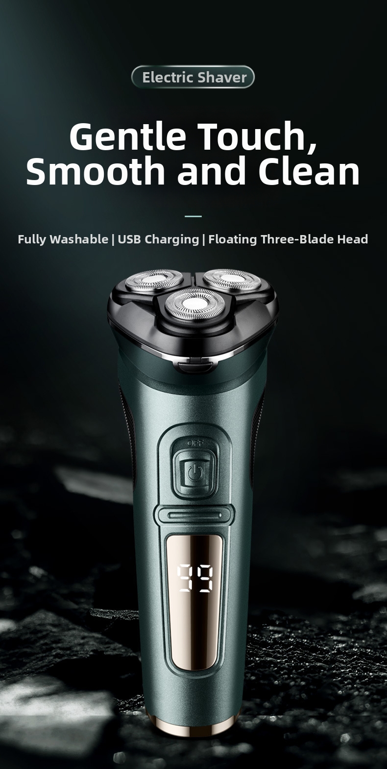 Electric Shaver For Men With Digital Display And Three Blades_voghion.com