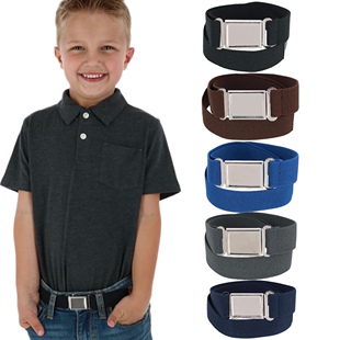 Cross-border source children's belt boys and girls decorative magnet buckle elastic elastic belt multi-color optional