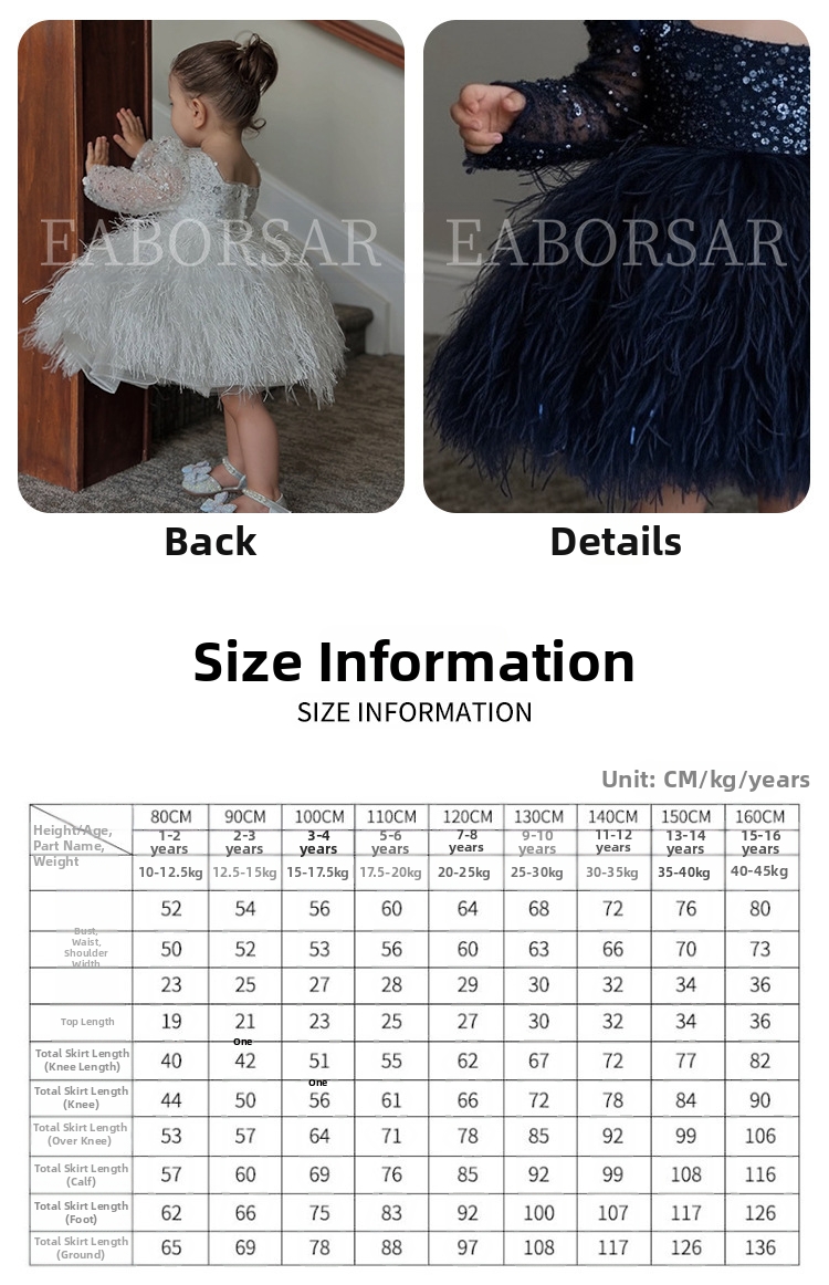 Mädchen Pailletten Langarm Prinzessinnenkleid Für Festliche Anlässe_voghion.com