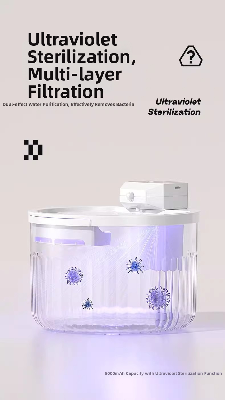 Automatic Wireless Sensor Cat Water Fountain Portable Pet Bowl_voghion.com