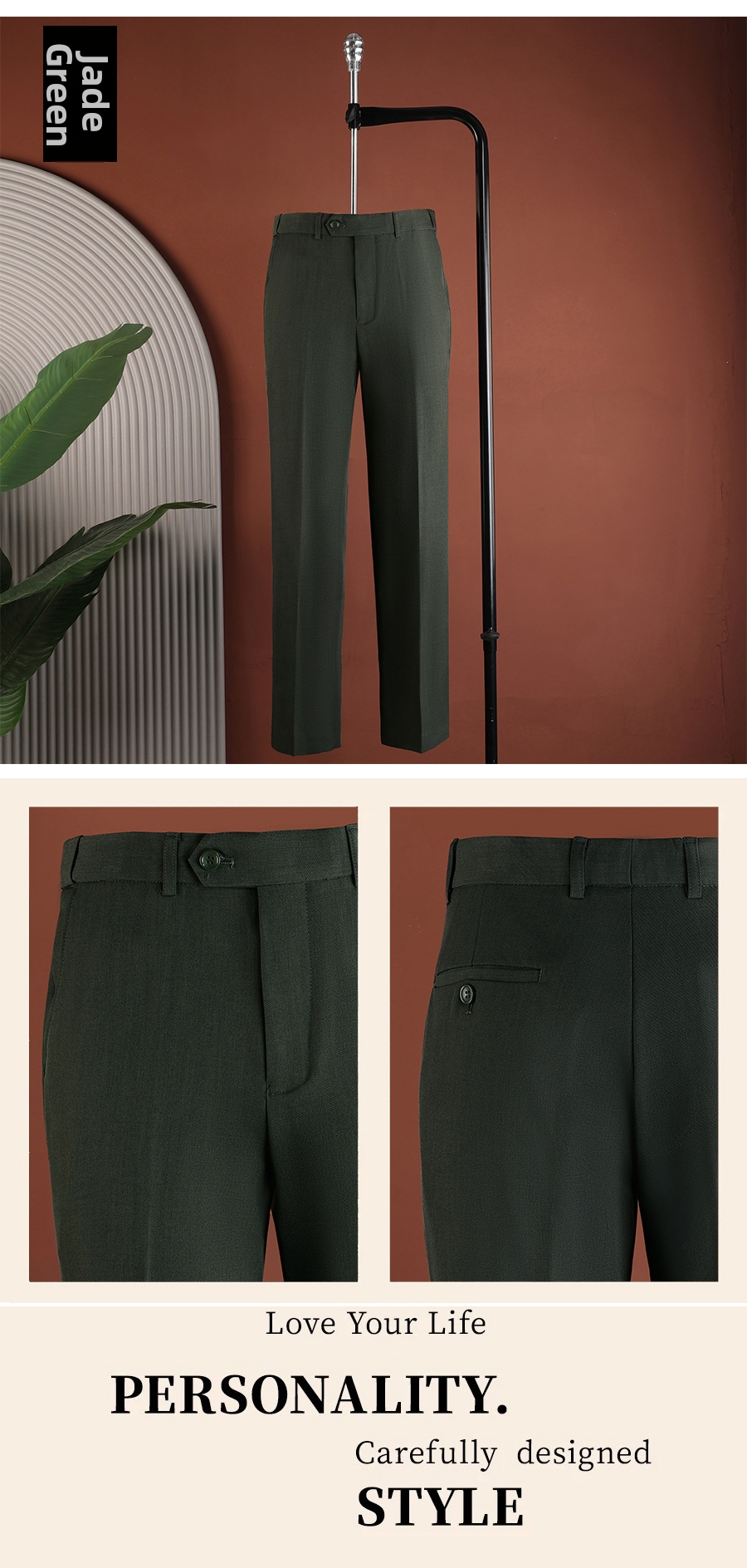 Spring/Summer Men's Casual Commuter Trousers British Style Skinny Fit Wrinkle Resistant Versatile Retro Designer Suits & Blazers_viptrois.com