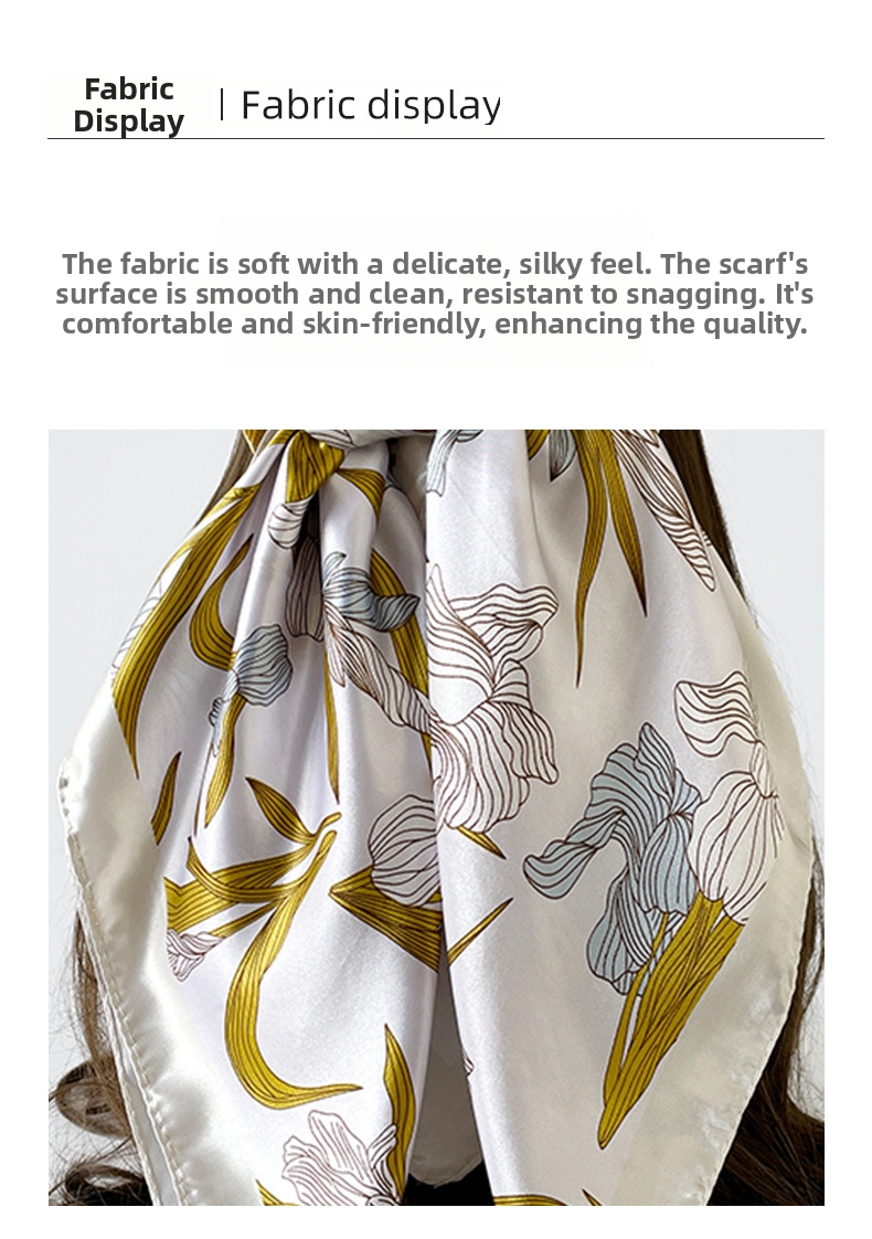 Klassisches Seidenes Satin Tuch Mit Blumenmuster Quadratisch_voghion.com