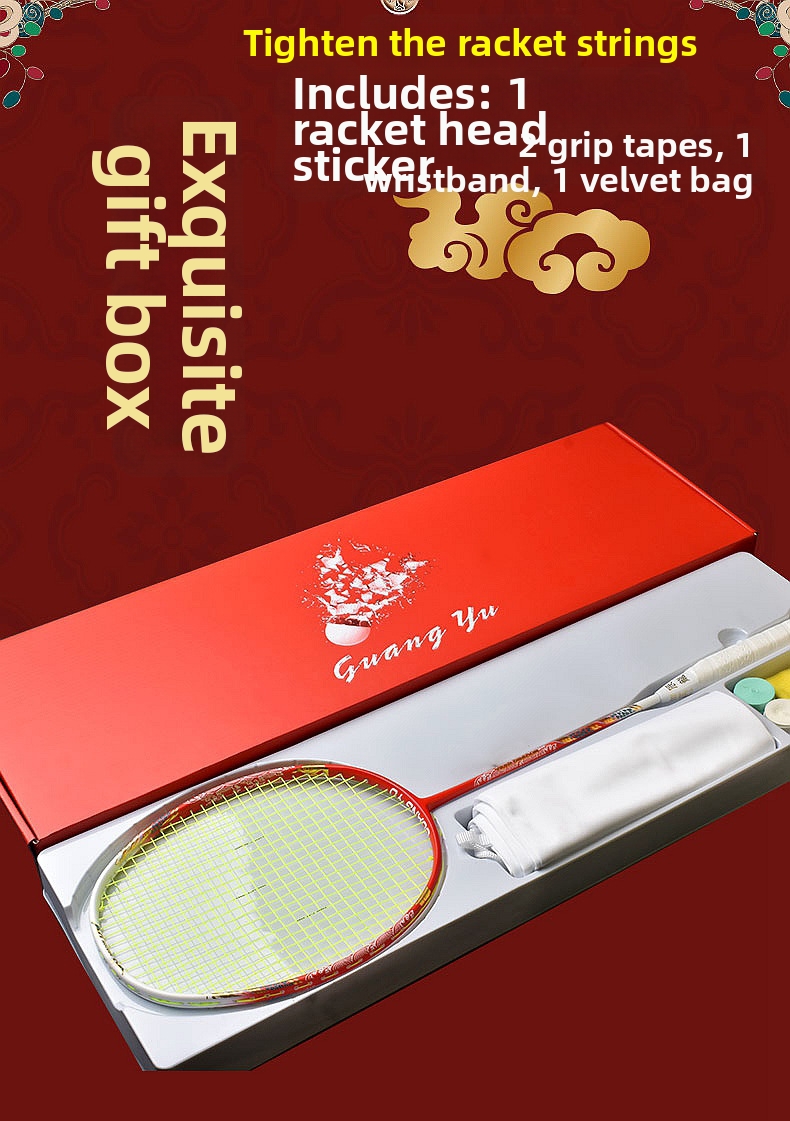 Carbonfiber badmintonracket lättvikt för vuxna smash racket_voghion.com