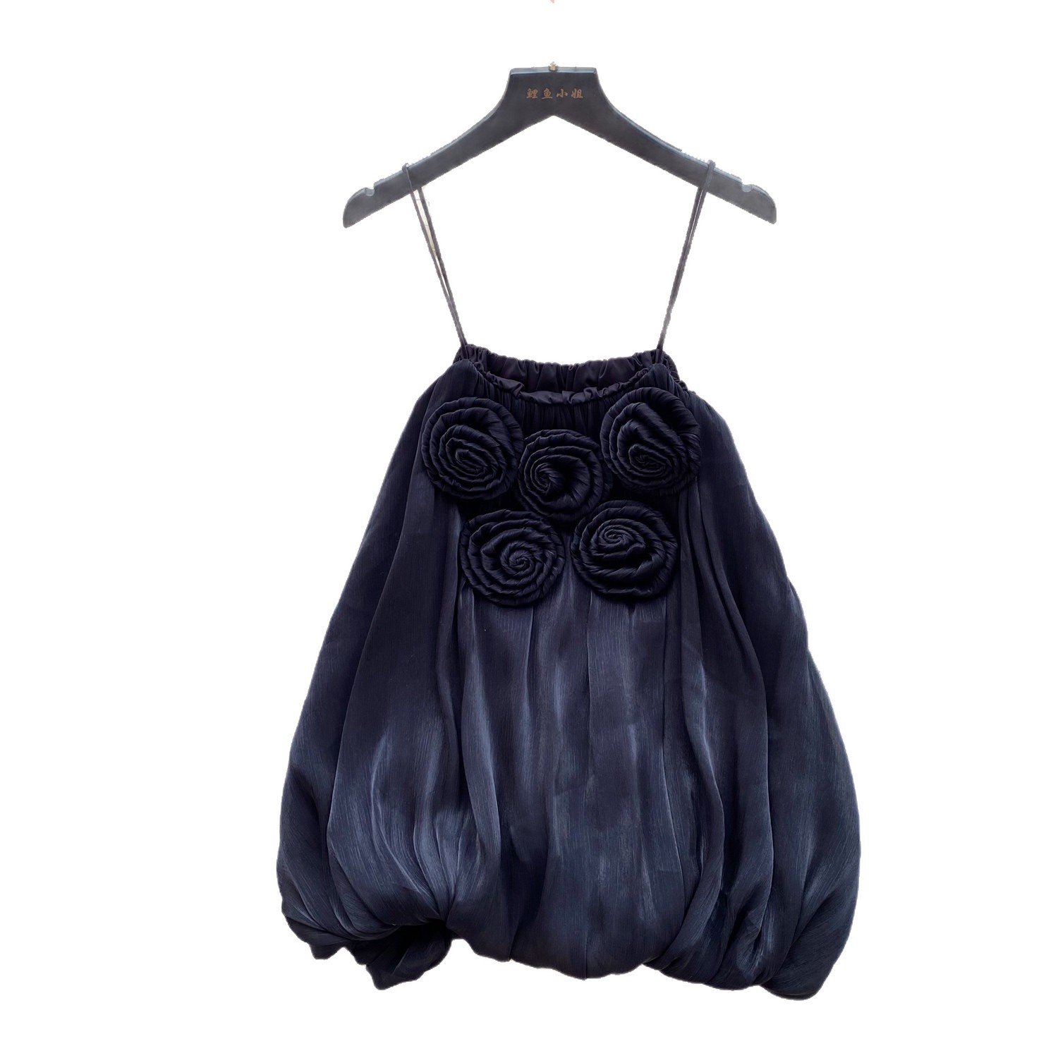 Débardeur bustier en satin à fleurs 3D style français, élégant débardeur sans bretelles pour les festivals et soirées d'été._voghion.com