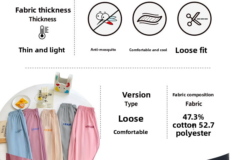 Gestreifte Sommerhose Für Kinder Moskitoschutz Freizeithose_voghion.com