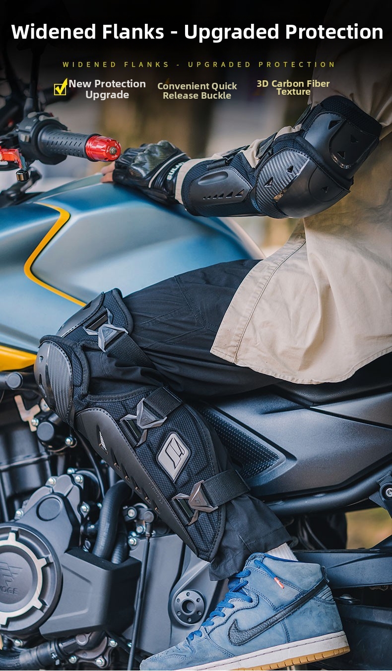Motorcycle Protective Gear Knee And Elbow Pad Four Piece Set Breathable Widened Side Wings Anti-Fall For Summer Motorcycles And Racing Bikes_voghion.com