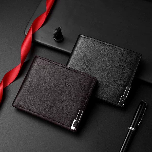 Cross-border supply European and American fashion men's short wallet, casual simple soft leather wallet, coin purse, one-piece drop shipping