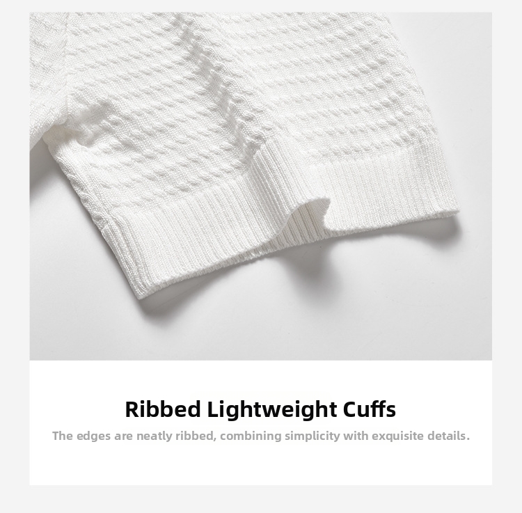 Men's Polo Shirt Lightweight Breathable V-neck Knit Pullover_voghion.com