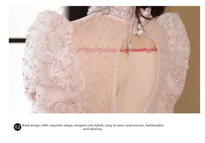 Women's Long Evening Gown Elegant Light Luxury Niche Design Perfect For Birthday Hosts And Runway Shows_ecoleips.com