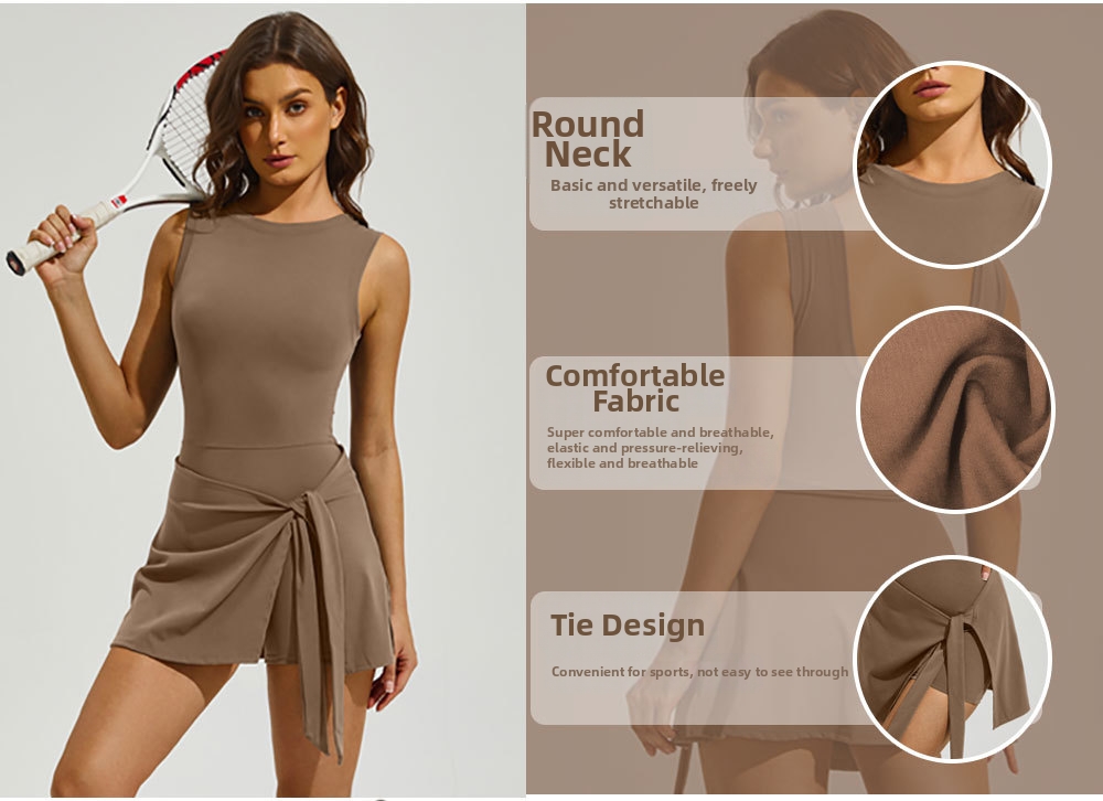 Women's Clothing Women's Summer Sports Short Skirt Breathable Anti-Exposure Tennis Dress Outdoor Fitness Badminton Skirt With Beautiful Back_ecoleips.com