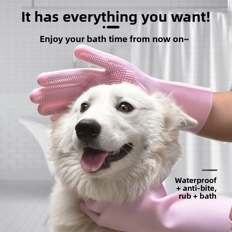 Hunde Waschhandschuh Aus Silikon Massagebürste Fellpflege_voghion.com
