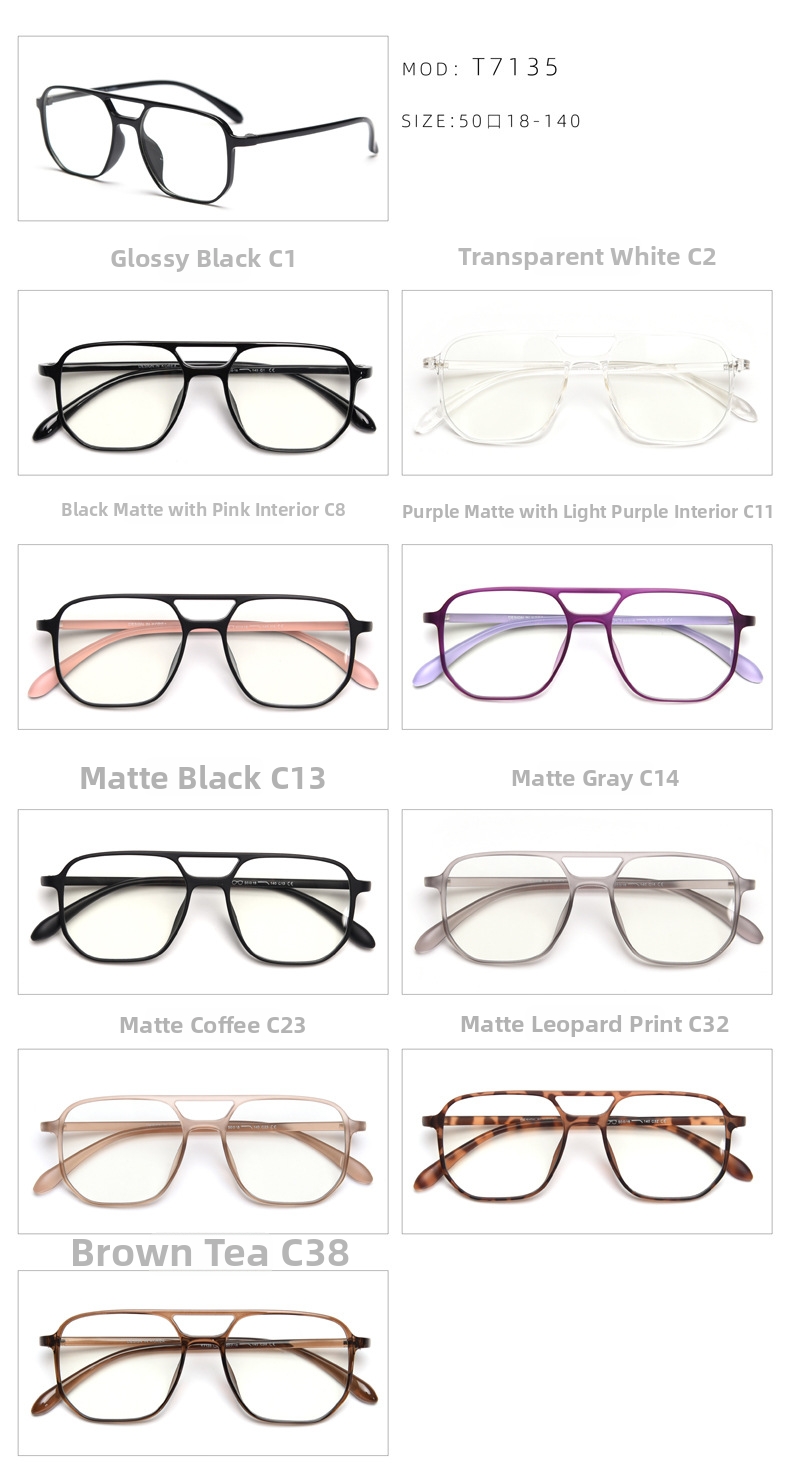 Trendy Korean Style Women's Eyewear Frames With Double Bridge_voghion.com