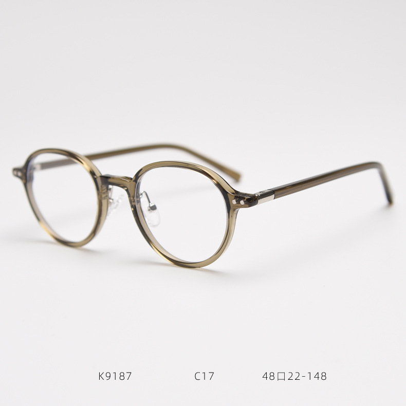 TR90 Retro Round Lightweight Prescription Glasses Frame Unisex Trendy Artistic Plain Prescription Frame_voghion.com