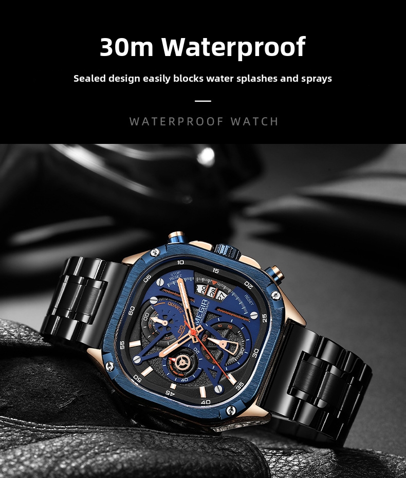 Herren Chronograph Quarzuhr Mit Edelstahlarmband Und Datumsanzeige_voghion.com