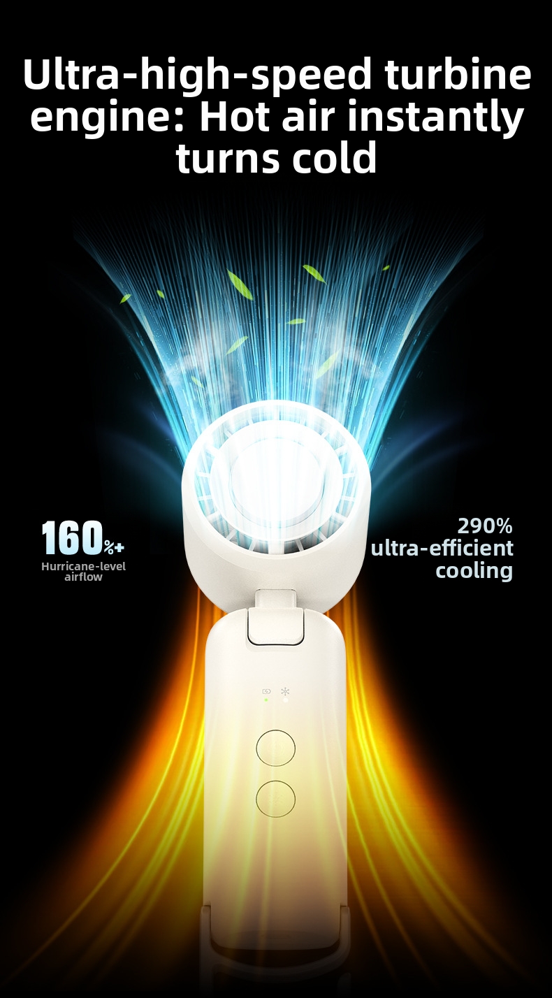 Portable Usb Handheld Fan With Digital Display For Quiet Cooling_voghion.com