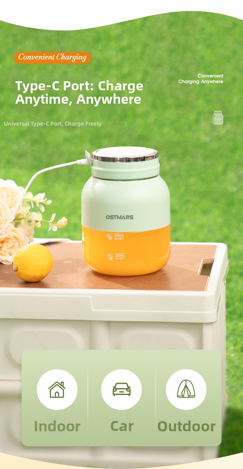 Juicer Cup Wireless Portable Blender Large Capacity Rechargeable_voghion.com