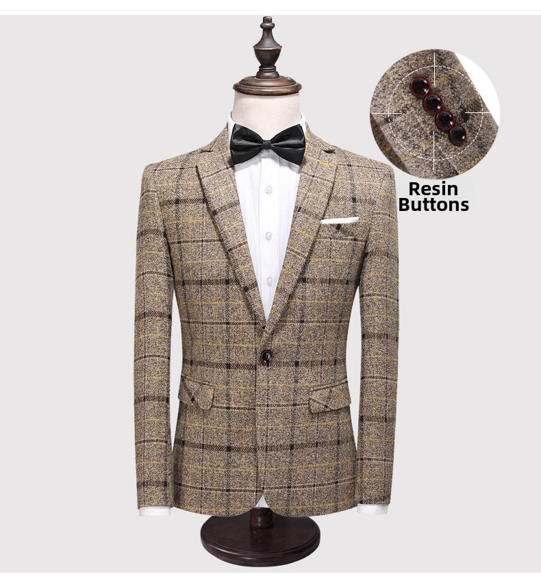 Abito uomo 3 pezzi slim fit a quadri elegante per matrimonio_voghion.com