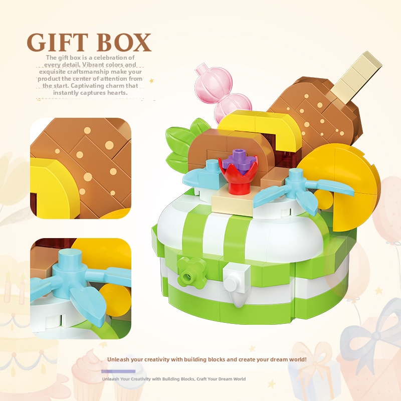 LEGO-compatibele bouwblokken uit de Dessert Cake Party-serie, educatief doe-het-zelf bouwspeelgoed voor kinderen, verjaardagscadeaus._voghion.com