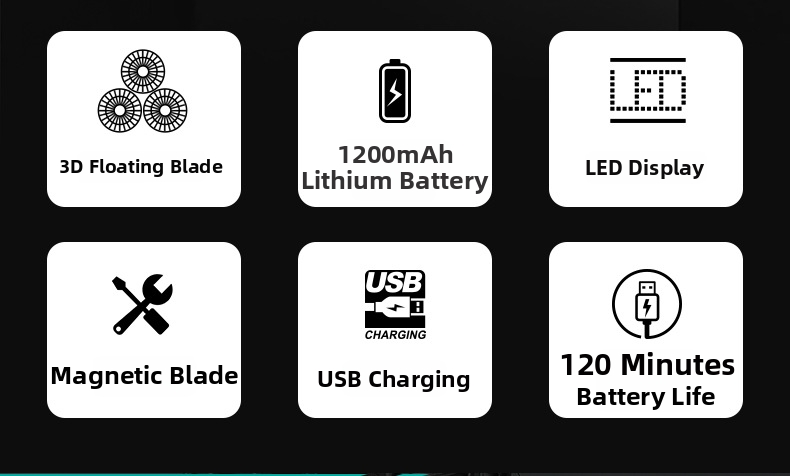 VGR328 Men's Electric Shaver With LCD Digital Display IPX7 Waterproof Three Head Floating Personal Care Home Appliance_voghion.com