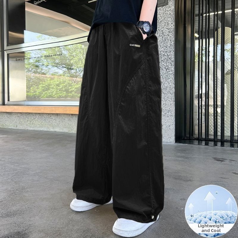 Pantalon d'été pour garçon, jambes fines, droites et larges, style décontracté et tendance, anti-moustiques, à motifs croisés, pour tout-petits de 3 à 7 ans._voghion.com