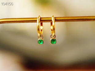 Super Ness baby Sugar Tower Earrings Selected Emerald 18 Gold Inlay Joker Boutique Independent Packaging