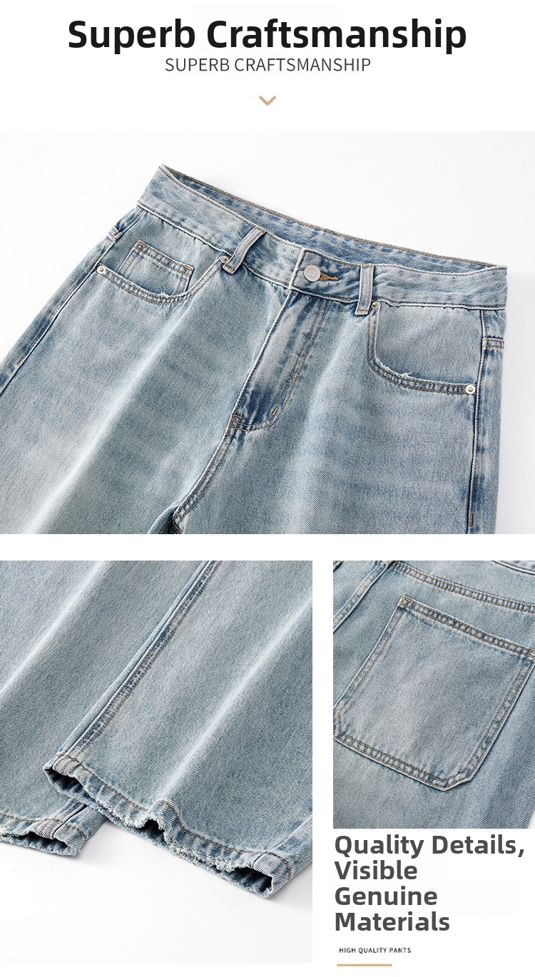 ​​Men’S Curved Blade Jeans – Vintage Washed Relaxed Fit Denim Pants, High Street Cleanfit Style For Casual Wear (Retro Blue)​​_mkmklike.com