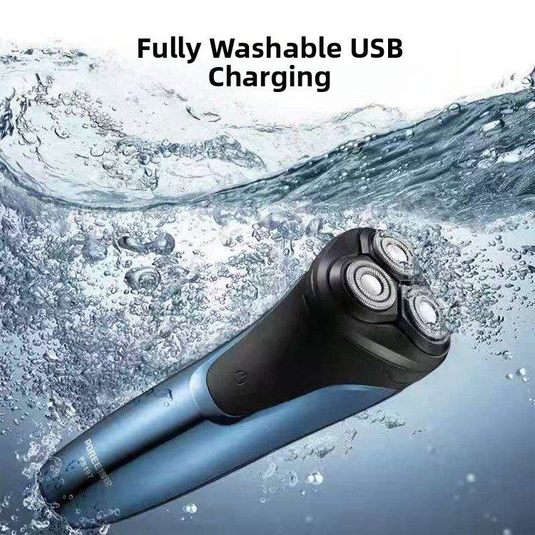Electric Shaver For Men PS156 Smart Rechargeable Fully Washable Three Head Home Appliances Personal Care_voghion.com