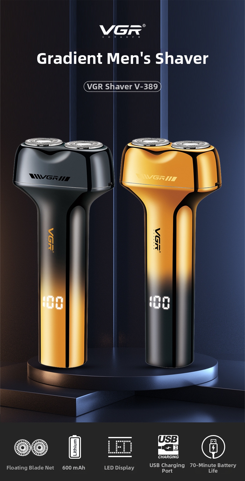 Men's Electric Shaver Rechargeable With Digital Display Ipx7_voghion.com