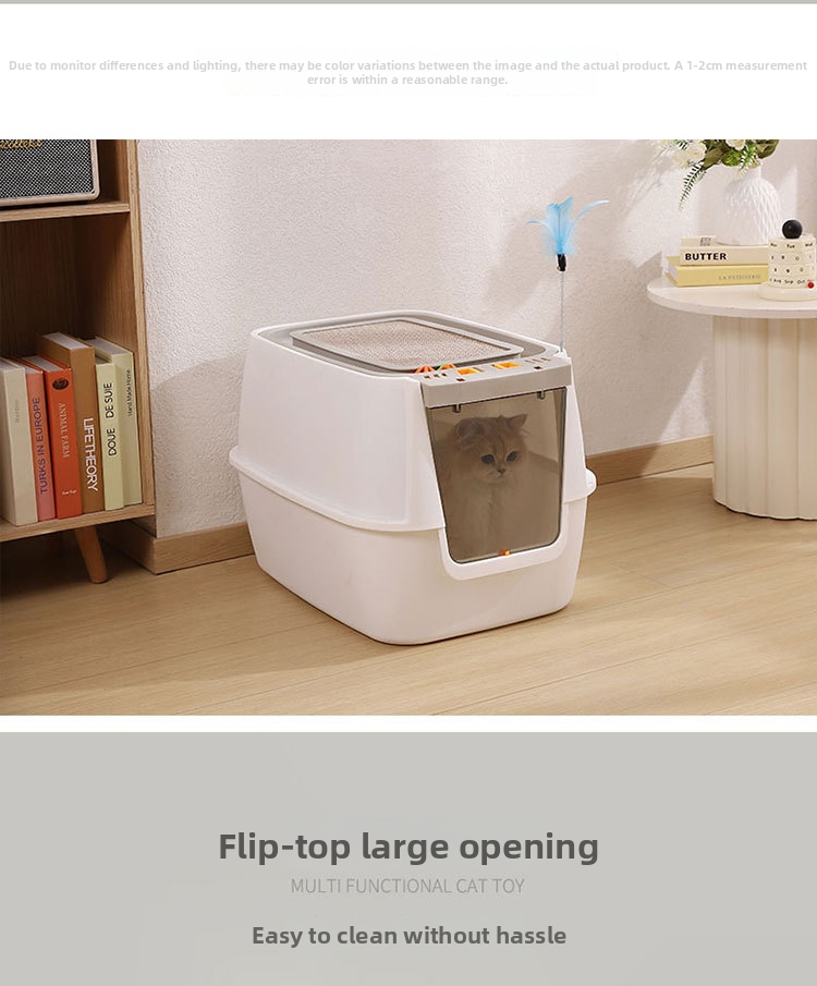 Extra Large Mega Cat Litter Box Fully Enclosed Splash Proof Odor Resistant Sterilizing_voghion.com
