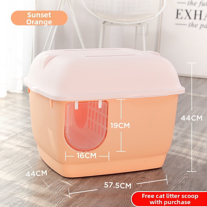 Extra Large Corridor Style Cat Litter Box Fully Enclosed Long Passage Anti Sand And Odor Proof Kitten And Large Cat Toilet Supplies_voghion.com