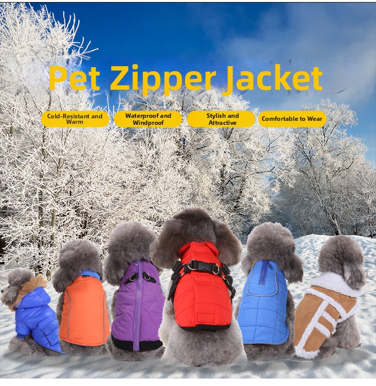Cappotto invernale per cani giubbotto trapuntato con zip_voghion.com