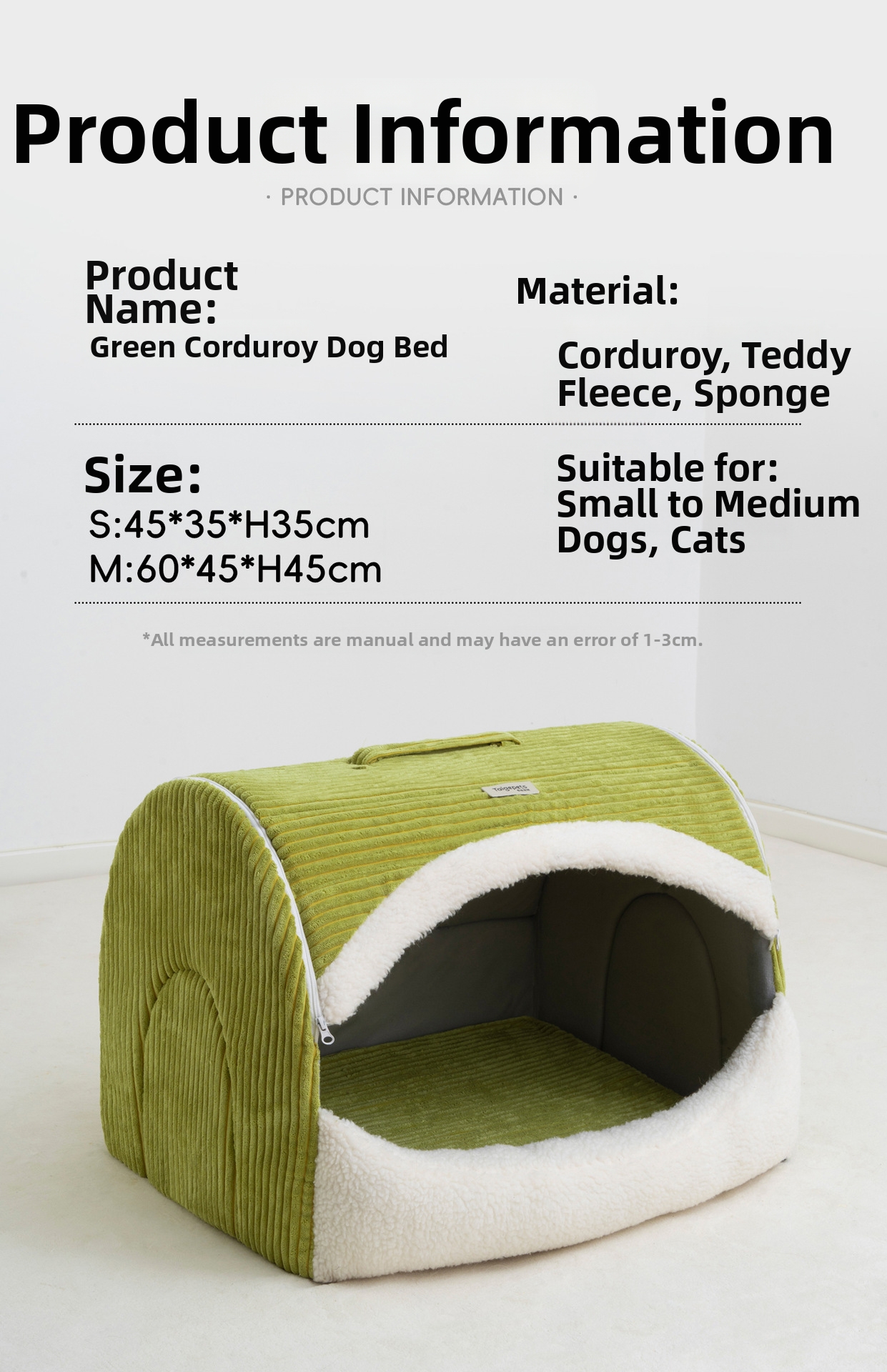 Warm Enclosed Dog Kennel For Medium And Large Breeds Washable Bed_voghion.com